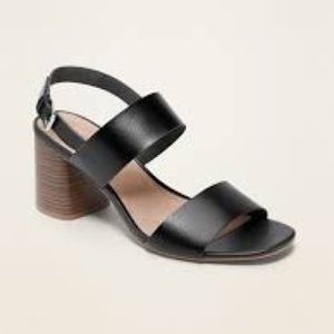 Old Navy faux leather sling back block heel sandal (black)